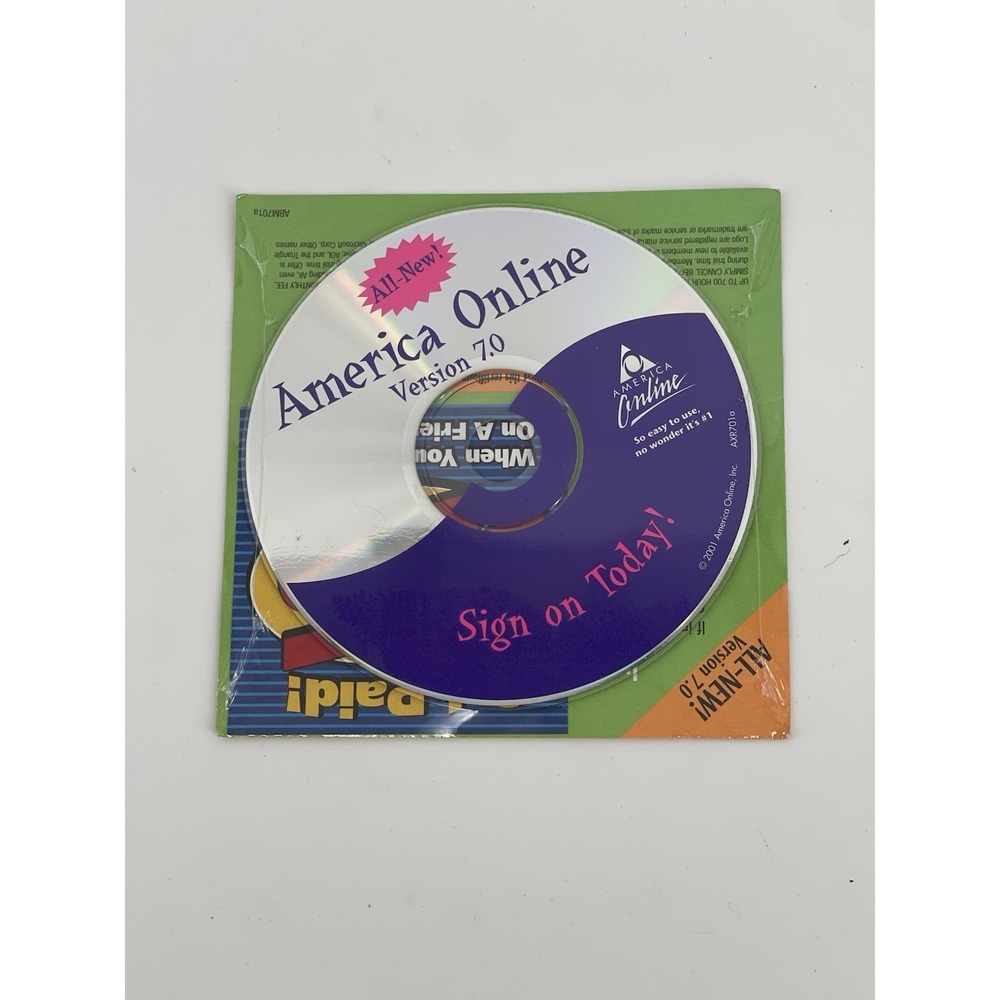 Vintage AOL Install Disc CD‎ Version 7.0 America Online Collectible Sealed